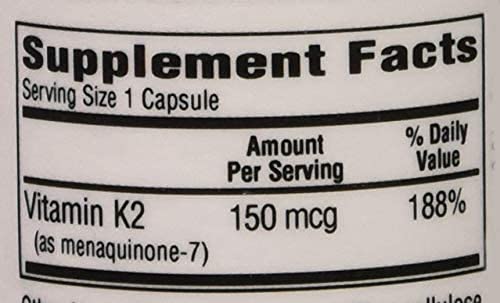 Bio-Tech Pharmacal MK-7 (Vitamin K2), 100 Vegetable Capsules – All-Natural Supplement – Supports Cardiovascular & Bone Health – No Dairy, Fish, Gluten, Peanut, Shellfish, GMOs, Kosher, Halal, & Soy –