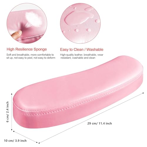 TOROKOM Nail Arm Rest for Acrylic Nails Hand Rest Pillow Cushion for Nails Microfiber Leather Nail Armrest Stand Holder Table Desk Station Manicure for Acrylic Nails Tech Use, Pink