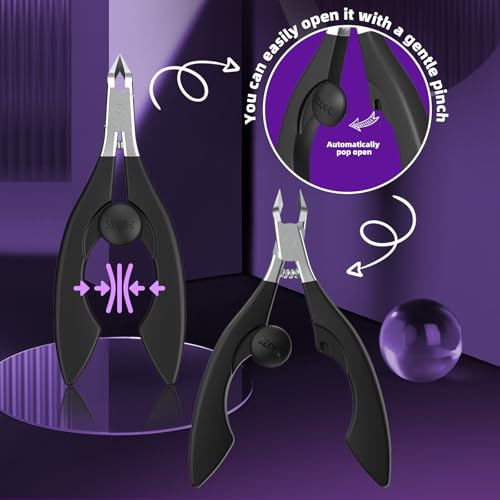 Nail Clippers for Thick Toenails & Fingernails – Straight Edge Stainless Steel Cutter with Safety Lock, Ergonomic Grip – Professional Ingrown Nail Trimmer for Men & Women Straight Blade