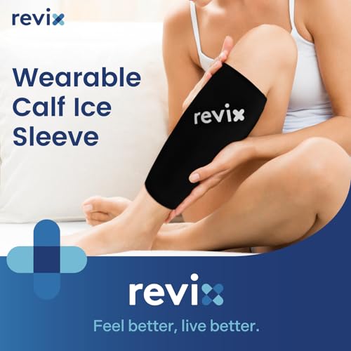 REVIX Ankle Ice Pack Wrap for Foot Pain Relief and REVIX Shin Compression Sleeve for Shin Splints