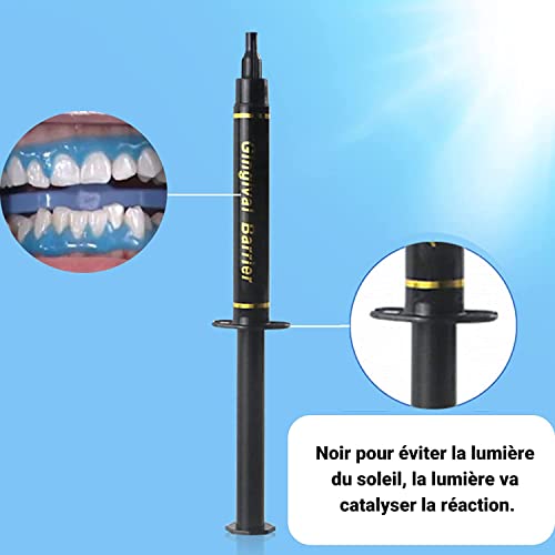 Teeth Whitening Gel Kit: Whitening Refill Gel and Dental Gingival Barrier Protection Gel- No Sensitivity Teeth Whitening and Protection for a Brighter Whiter Smile