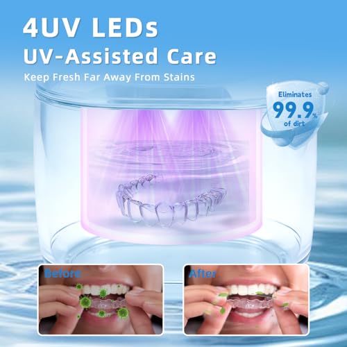 45kHz Ultrasonic Retainer Cleaner Machine for Dentures & Aligners