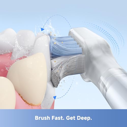 Mova Fresh SweepDrive Electric Toothbrush, Rechargeable Electric Power Toothbrush for Adults, Intuitive Pressure Sensing, 3-in-1 Replacement Brush Head with Holder, 30 Days of Battery Life, Black Fresh Black