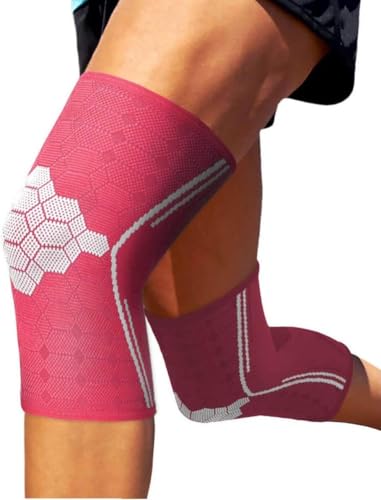 Sparthos Knee Compression Sleeves [Flamingo Pink - Med] x Hinged Knee Brace [Size L]