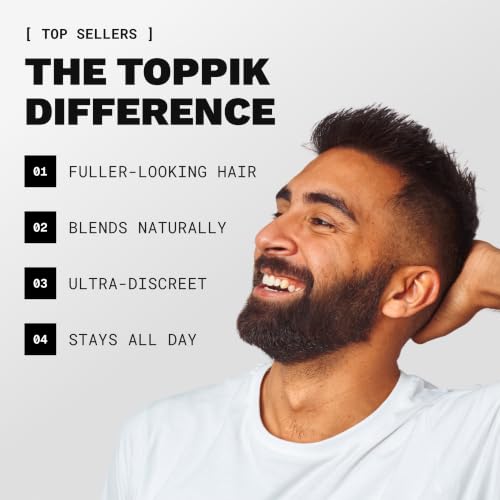 Toppik Hair Building Fibers, Fill In Fine or Thinning Hair Instantly Thicker, Fuller Looking Hair 9 Shades,4 size options Black Medium 12g
