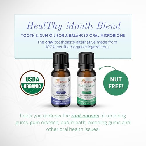 OraWellness Nut Free Healthy Mouth Blend Tooth Oil + Smile Cinnamony Mint Toothpaste, American Made Flouride Free Hydroxyapatite Toothpaste with Remineralizing Xylitol & Non Nano Hydroxyapatite
