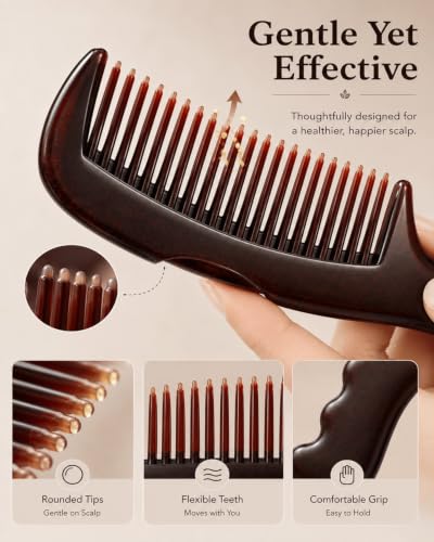 Dandruff Comb with Hollow Teeth, Self Cleaning Scalp Care Massage Tool Medium 1