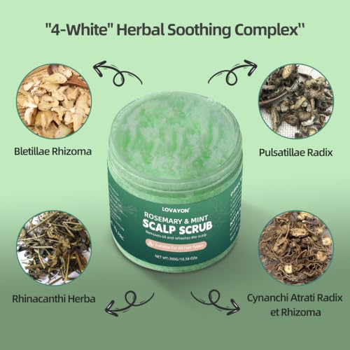 Rosemary Scalp Scrub Exfoliator for Oily Scalp Deep Clean 10.58 oz