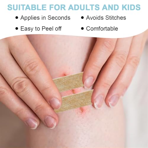 Wound Closure Strips 24 Steri Skin Closures Strip Breathable Sutures Bandage Stitch-Free Wound Repair, 12x100mm M