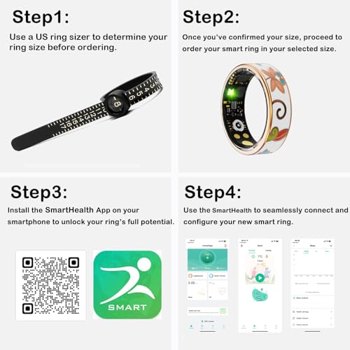 Smart Ring for Women Health Ring Fitness Ring with Enamel Fitness Tracker gold 10