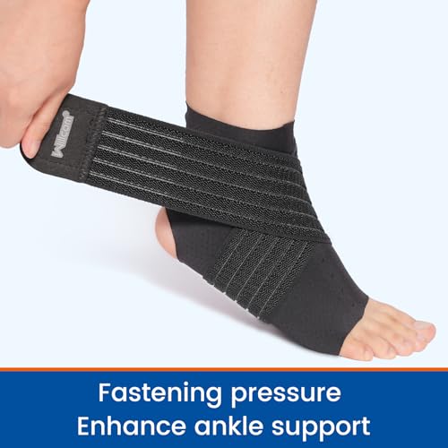 Ankle Support Brace for Men and Women - Ankle Compression Sleeve with Adjustable Strap for Plantar Fasciitis, Achilles Tendonitis Pain Relief, Sprained, Strains, Sports Bandage Sock(Reg) Reg