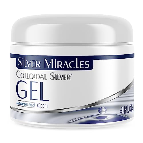 Silver Miracles Colloidal Silver Gel - Nano Silver Gel Wound Care - Healing Ointment for Burns & Irritated Skin - 4 Oz Unscented - Two Pack Unflavored 4 Ounce (Pack of 2)
