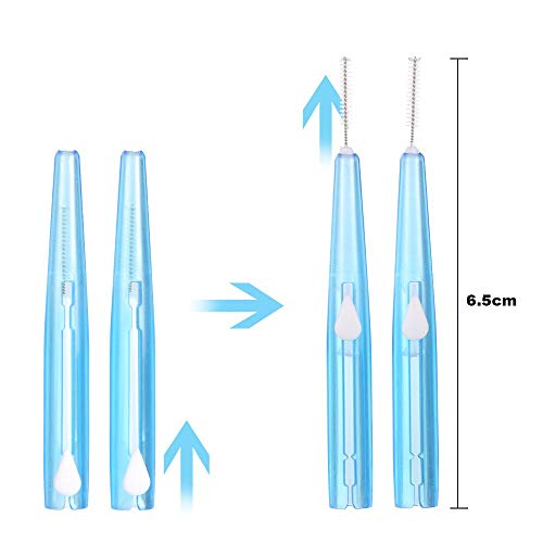 60Pcs Push-Pull Interdental Brush 0.7 MM Dental Tooth Pick Interdental Cleaners Orthodontic Wire Toothpick Toothbrush Oral Care (Pack of 2) 1 Count (Pack of 2)