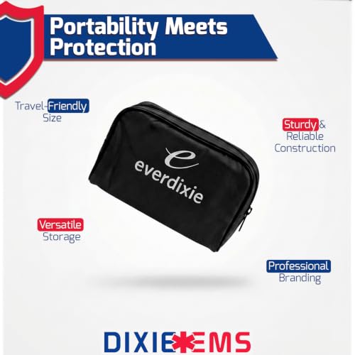 Dixie EMS Deluxe Aneroid Sphygmomanometer Blood Pressure Set W/Adult Cuff, Carrying Case and Calibration Tool - Black 1 Count