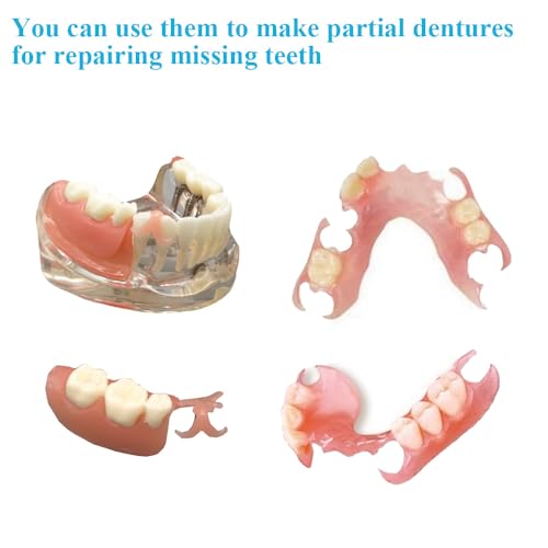 Healthyare Denture Material Kit for Repair Missing Teeth or DIY Full Denture Fake Teeth, Natural