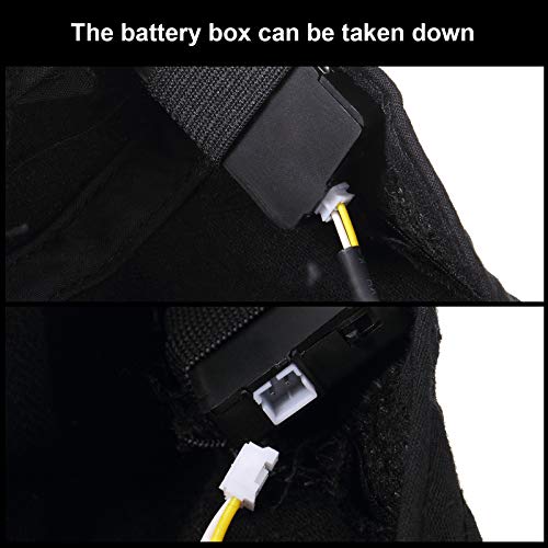Syhood 2 Pieces LED Baseball Caps Flashlight Hats Hands Free Baseball Caps with Light Built in 5 Battery Powered Headlamp LED Hats Light for Men Fishing Jogging Camping Hand Work Black