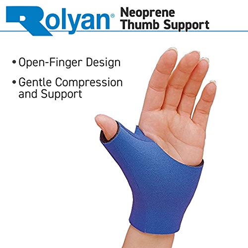 Rolyan Neoprene Pull On Thumb Support, Wrist Compression Sleeve, Thumb Support, Thumb Brace Maximum Hand Function, Brace Support for Thumb Sprains and Strains from Sports Injuries, Left, Small Pull On, Left Thumb