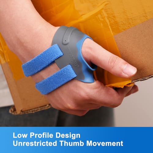 Velpeau CMC Thumb Brace for Osteoarthritis - with Shape-memory Restriction Splint, CMC Joint Stabilizer, Basal Thumb Arthritis Pain Relief and Support for Women and Men (Blue, Right Hand, Small) Blue
