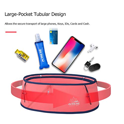 AONIJIE Lovtour Running Belt Waist Pack, Flip Waist Belt,with 250ml Soft Water Bottle Free and Lightweight for Marathon Climbing Jogging Cycling Workout Fitness Mobile Phone Holder BLACK S-M