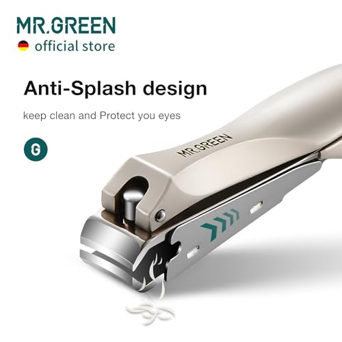 MR.GREEN Nail Clippers Stainless Steel Anti Splash Fingernail Cutter Manicure Tools Bionics Design Pedicure Scissor Nail Trimmer (Nail Clipper (Large)+Nail File) Nail Clipper (Large)+nail File