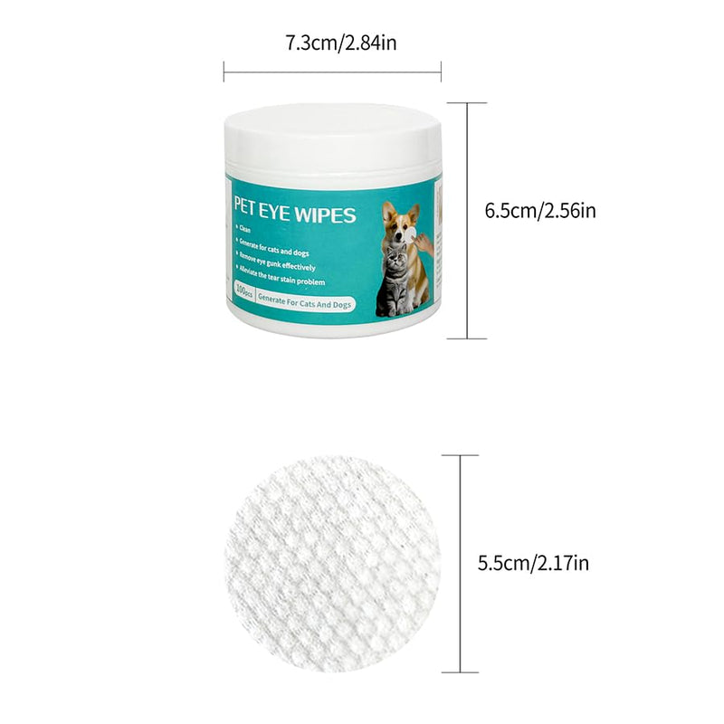 Eyes Wipes for Dogs & Cats - Gently Remove Tear Stain, Eye Debris, Discharge, Mucus Secretions - Coconut Oil Pet Cleaning Grooming Deodorizing Wipes for Eyes, Wrinkle, Face - 100pcs - BeesActive Australia