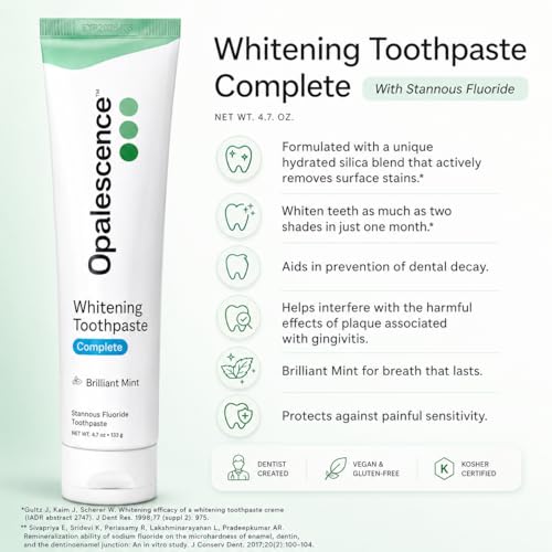 Opalescence Complete 4 in 1 Stannous Fluoride Sensitive Toothpaste 6365-6T 4.7 Ounce (Pack of 6) 4 in 1 Complete Formula