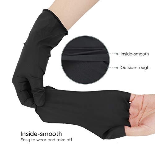 Segbeauty Hair Dye Gloves, 20 Counts Black Reusable Hair Color Gloves Professional Washable Rubber Glove Hair Coloring Accessories for Home Cleaning Hair Dye Salon Highlighting - Medium Black-m