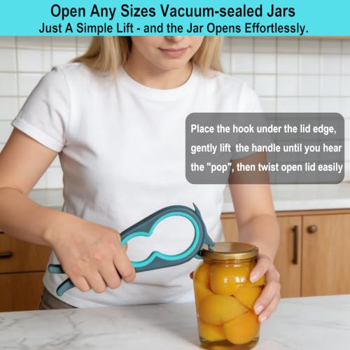 Otstar Jar Opener & Bottle Opener for Seniors with Arthritis, Weak Hands Blue and Grey 1 Pcs: 1 Jar opener
