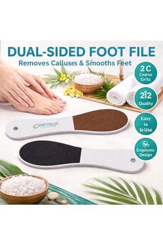 Empyrean Foot Callus Remover File, Dual Grit 80/100, Made in USA, Washable Reusable Foot Scraper for Hard Skin and Cracked Heels
