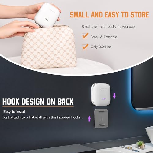 Toothbrush Sanitizeri Case with U V-C Lights, Dryer Heating, Fan Drying - Rechargeable Portable Toothbrush Cover, Hook Wall Mount Sterilizeri Box for Home, Travel & Fits All Toothbrushes White 2