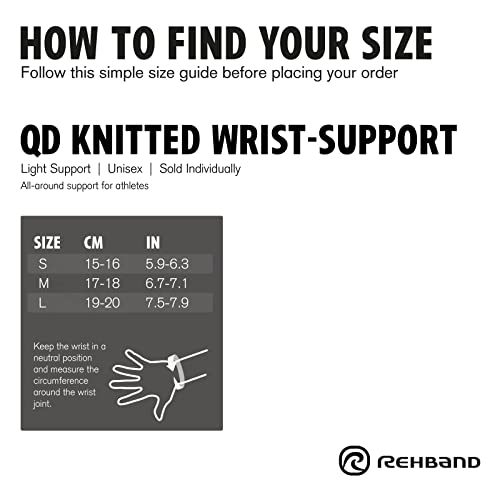 Rehband wrist brace with integrated rail, knitted wrist support for sports, work & daily life, unisex hand stabilization wrist supprt, Colour:Grey, Size:Small S Grey