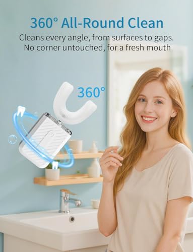 U-Shaped Electric Toothbrush, IPX7 Waterproof with Magnetic Contact Charging Pine Green