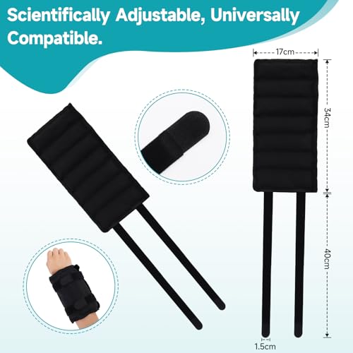 Weighted Wrist Brace for Hand & Forearm Workout,Adjustable Wrist Weight with Removable Steel Bars, Comfortable Neoprene Sleeve for Rehabilitation, Strength Training & Toning - Black（2pcs）