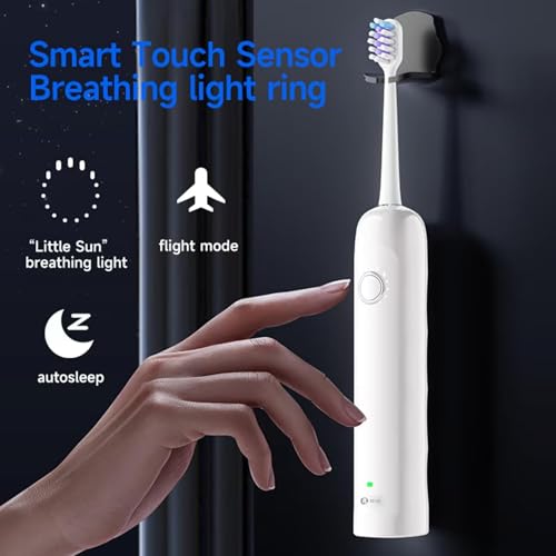 X1 Sonic Electric Toothbrush for Adults - Sweeping & Vibrating, Rechargeable, 4 Brush Heads, 5 Cleaning Modes, 60-Day Battery Life & IPX7 Waterproof Design (White) White 1 Count (Pack of 1)