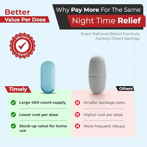 TIME-Cap Labs Extra Strength Acetaminophen PM Pain Reliever, 400 Caplets 400 Count ( Pack of 1)