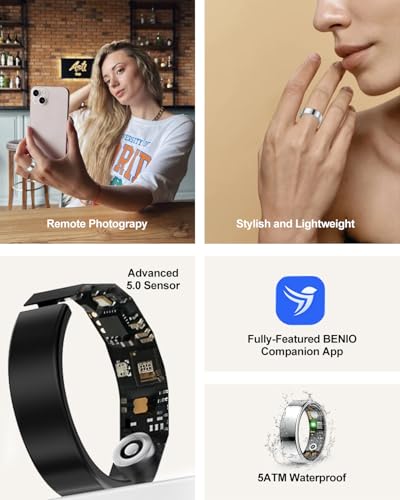 BENIO Gen4 Smart Ring Health & Fitness Tracker Step Counting Sliver 11#