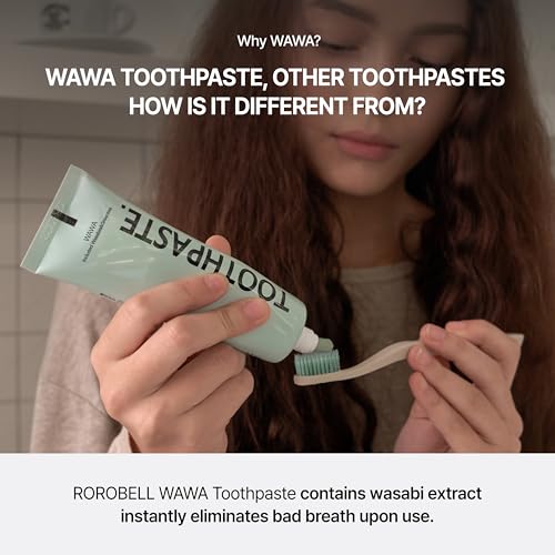 ROROBELL Wawa Toothpaste Made for My Boyfriend's Bad Breath, Sensitive Teeth, Improvement of Gum Problems/Peppermint Flavor/Made with Wasabi I 3.53 fl.oz (Pack of 3) 3.53 Ounce (Pack of 3)