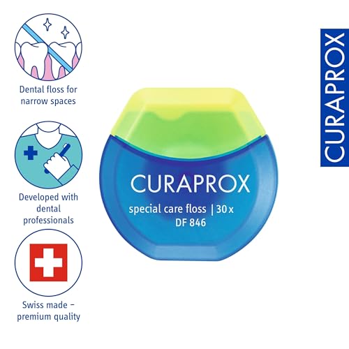 Curaprox DF 846 Special Care Dental Floss, 30 Pieces, Swiss Made