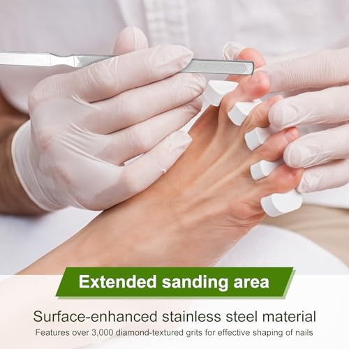 2Pcs Toenail Files for Thick Nail Files for Men Toe File for Thick Nails Metal Heavy Duty Toe Nails Filer for Women, Manicure Pedicure Tool, 7” Long, Stainless Steel, Silver