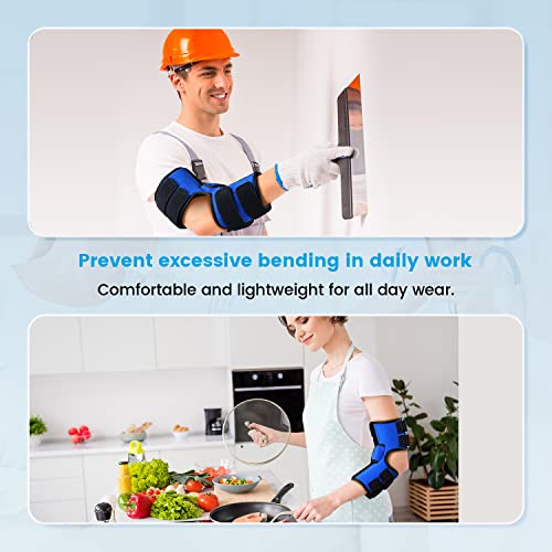Elbow Splint Brace for Cubital Tunnel Syndrome and Ulnar Nerve Entrapment,New Upgraded with 4 Angles Adjustable,Fixed Elbow,Prevent Excessive Bending,for Men,Women,fits Left and Right Arm - S