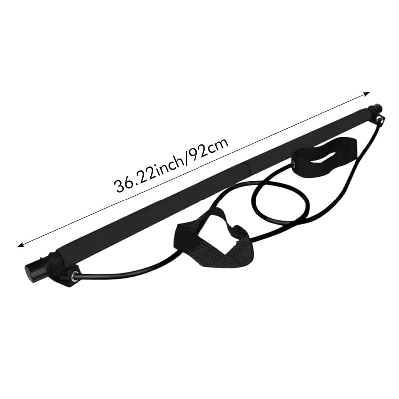 Pilates Bar Kit with Resistance Bands,Multifunctional Pilatess Bar,Stretched Fusions Toning Bar,Pilates Sculpt Bar,Home Gym Equipment for Women & Men Home Gym Pilates Yoga Black