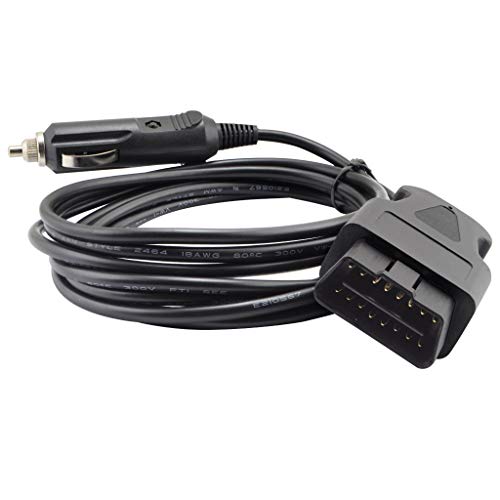 3M/10ft OBD II Vehicle ECU Emergency Power Supply Cable Memory Saver with Alligator Clip-On 12V Car Battery Cigarette Lighter Power Socket Extension Cable