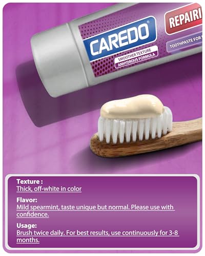CAREDO New Taste Gum Repair Toothpaste for Adults, Fluoride Free Periodontal Treatment for Receding Gums, Recession Bleeding Periodontitis, Reverse Gingivitis, Plaque Control & Bad Breath 3.52 OZ