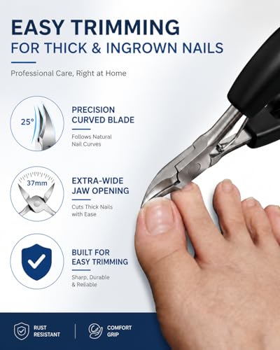 Toe Nail Clippers for Thick Nails for Seniors, Ingrown Nail Clipper Set 6PCS Nail Clippers Set