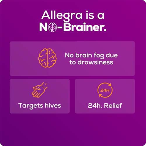 Allegra Adult Hives Antihistamine, Non-Drowsy, 24-Hour Tablets, 30-Count 30 Count (Pack of 1)