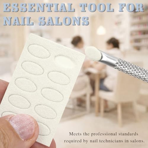 Stainless Steel Dual-Ended Cuticle Prep Tool with 100 & 180 Grit Sandpaper, Professional Manicure & Pedicure Nail Pusher