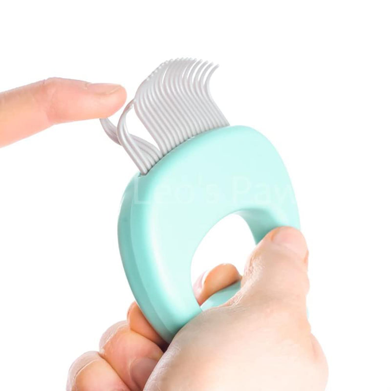 Leo's Paw The Original Pet Hair Removal Massaging Shell Comb Soft Deshedding Brush Grooming and Shedding Matted Fur Remover Dematting tool for Long and Short Hair Cat Dog Puppy Bunny (Mint) Mint - BeesActive Australia