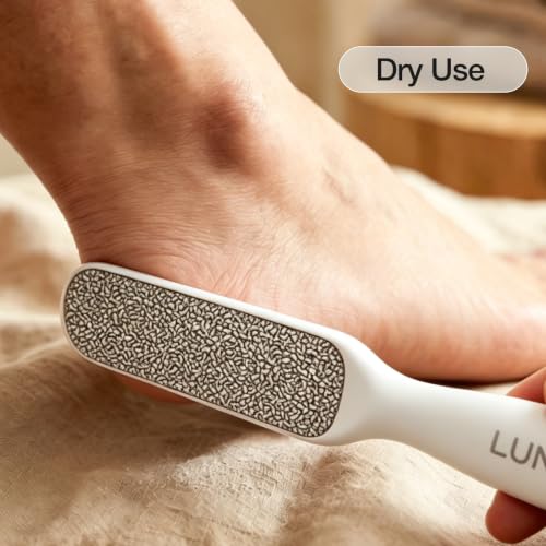 Double-Sided Nickel Foot File, Callus Remover Pedicure Exfoliator (White) White