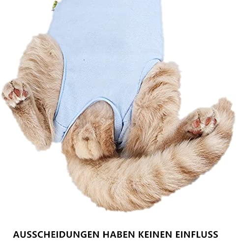 Voarge Recovery Suit Cat, Cat Bodysuit After Surgery Anti-licking, Prevent Licking After Surgery Wear Weaning and Keep Warm Recovery Cloth Suit for Cats Dogs (L, Blue) L - BeesActive Australia