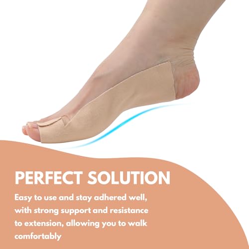 Kris-kikomy 10Pcs of Turf Toe T-Straps - Moleskin Splints for Big Toe Injuries - Adhesive Toe Straighteners Turf Toe Wrap Elastic Tape